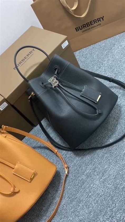 burberry small classic grain flag|Burberry Small Grainy Leather TB Bucket Bag .